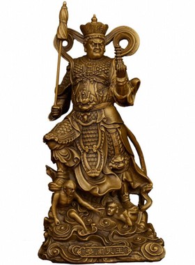 铜四大天王摆件黄铜四大护法四大金刚桌面家用家居装饰