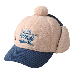 儿童棒球帽秋冬款男童护耳鸭舌帽男孩女童遮阳帽保暖宝宝帽子冬季