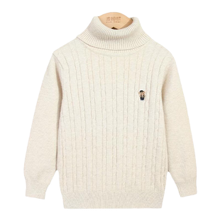 男童女童毛衣纯棉加绒2025新款儿童宝宝洋气春秋中大童针织打底衫