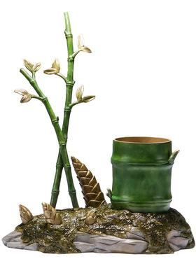 黄铜节节高升一鸣惊人笔筒