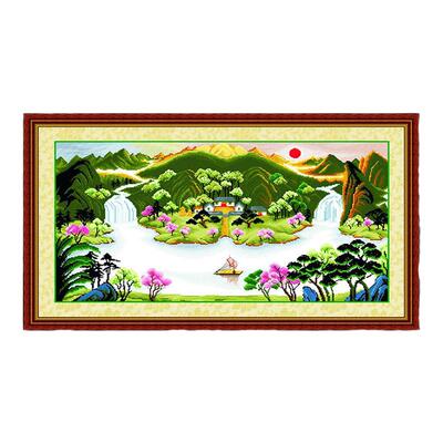 青飞金玉长流十字绣八方来福山水