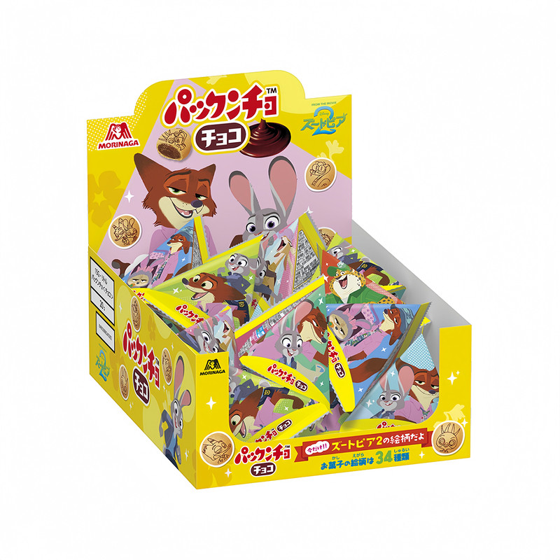 日本疯狂动物城2联名森永morinaga巧克力夹心饼干儿童趣味零食包