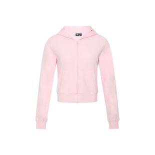 oneup高腰短款连帽卫衣女春季修身薄款拉链开衫跑步瑜伽运动外套