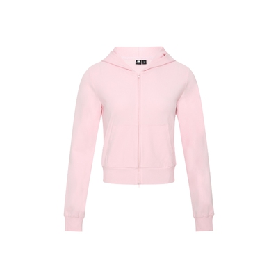 短款薄款拉链开衫连帽卫衣