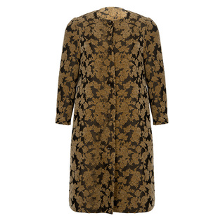 美丽客栈拜占庭蔷薇外套胖MM大码秋冬中长款复古宫廷风绗棉大衣女