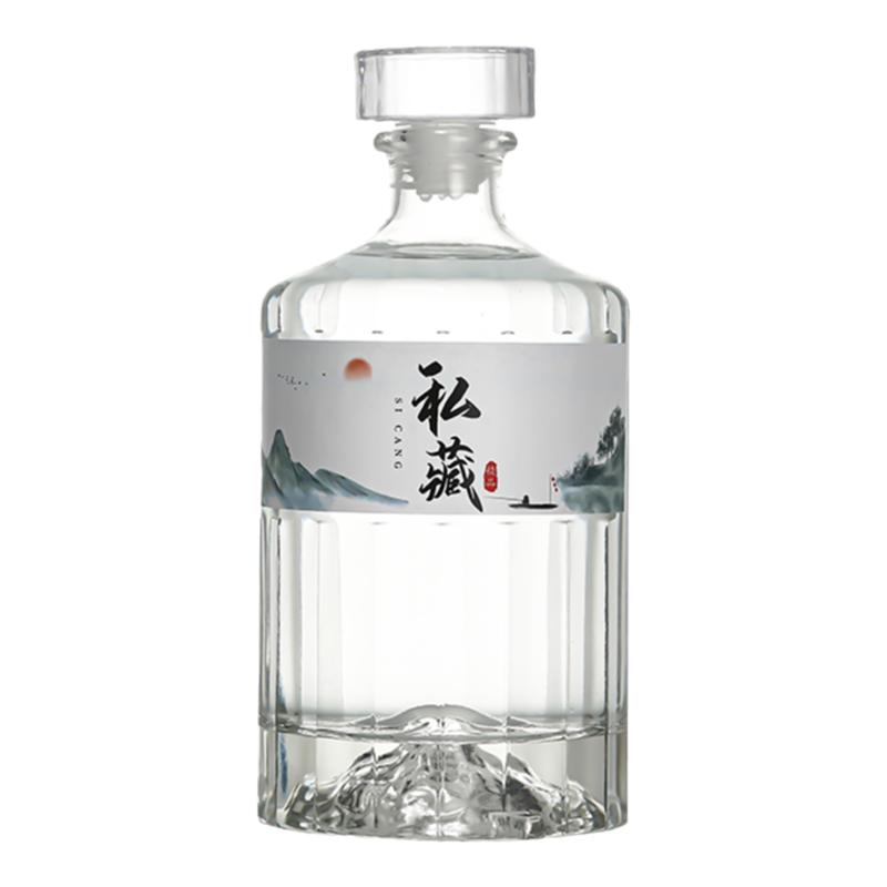 酒瓶空瓶一斤装白酒瓶透明玻璃密封泡酒瓶高档包装全套存酒空酒瓶