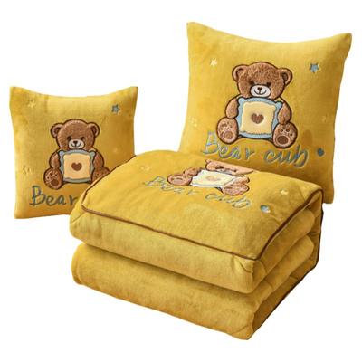 牛奶绒抱枕被子两用加厚