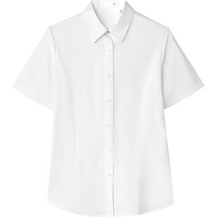 HLA/海澜之家短袖正装衬衫26春夏新款金属装饰扣微弹凉感衬衣女装