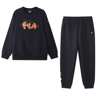 【套装】FILA斐乐儿童卫衣卫裤2026年春季新款男女童中大童新年款