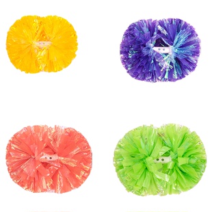 炫彩混哑光啦啦操花球比赛啦啦队花球课间操手摇花手柄啦啦花