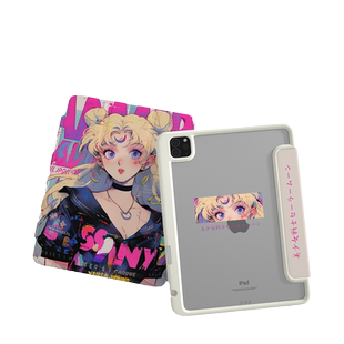 【美少女x带笔槽】2024ipadair6保护套适用苹果平板电脑保护套9防摔5透明13亚克力pro11硬壳2休眠全包mini潮8