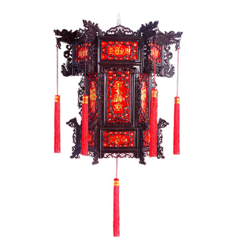 仿古led旋转龙灯带电结婚庆灯笼