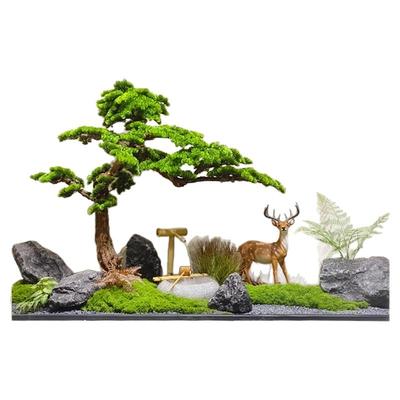 仿真迎客松大型假树松树仿生绿植造景高端轻奢室内外景观植物装饰