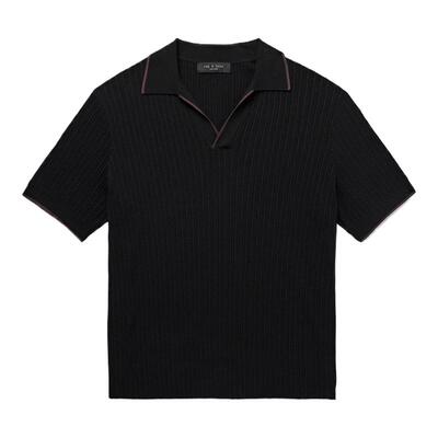 rag & bone 春夏男士罗纹针织棉质混纺 Polo 衫