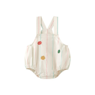 papa夏季条纹包屁衣纯棉宝宝背带裤婴儿夏天衣服爬爬母婴连体衣