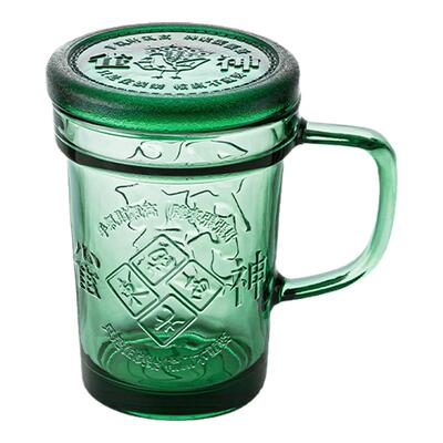 墨绿发财杯玻璃杯乐唯诗