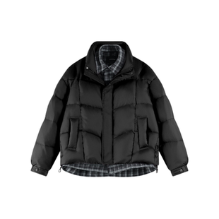 假两件羽绒棉服男冬季棉衣男生冬装外套2025新款男士短款男装棉袄