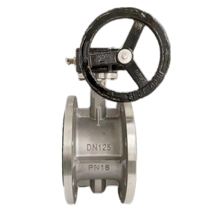 304不锈钢软密封手动法兰蝶阀四氟垫密封涡轮法兰蝶阀D41XD341X/F