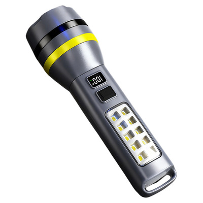 太阳能手电筒强光黑科技户外可充电超长续航大容量多功能工作灯