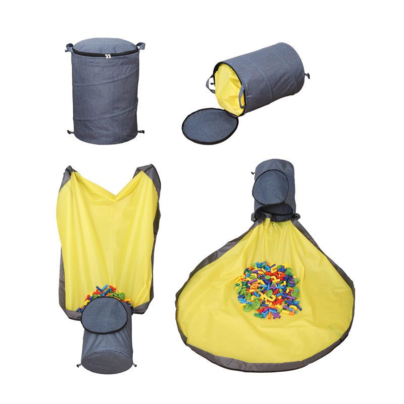 牛津布自动弹跳款收纳袋儿童积木玩具快速整理收纳篮1401