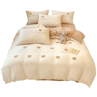 秋冬季加厚加绒保暖牛奶绒四件套