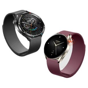 适用小米手表Watch5手表S4/sport科纳皮磁吸皮质表带S3运动S2智能s1pro腕带华米Amazfit GTR4/3女生秋冬男士