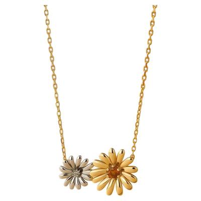 向日葵石榴石水晶项链女