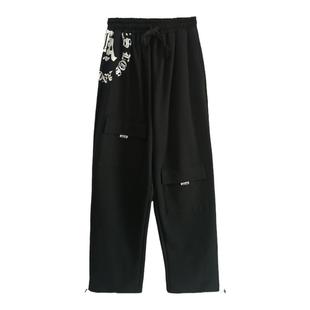 CBX原创潮牌黑色爵士舞运动长裤女街头嘻哈hiphop休闲裤跳舞裤子