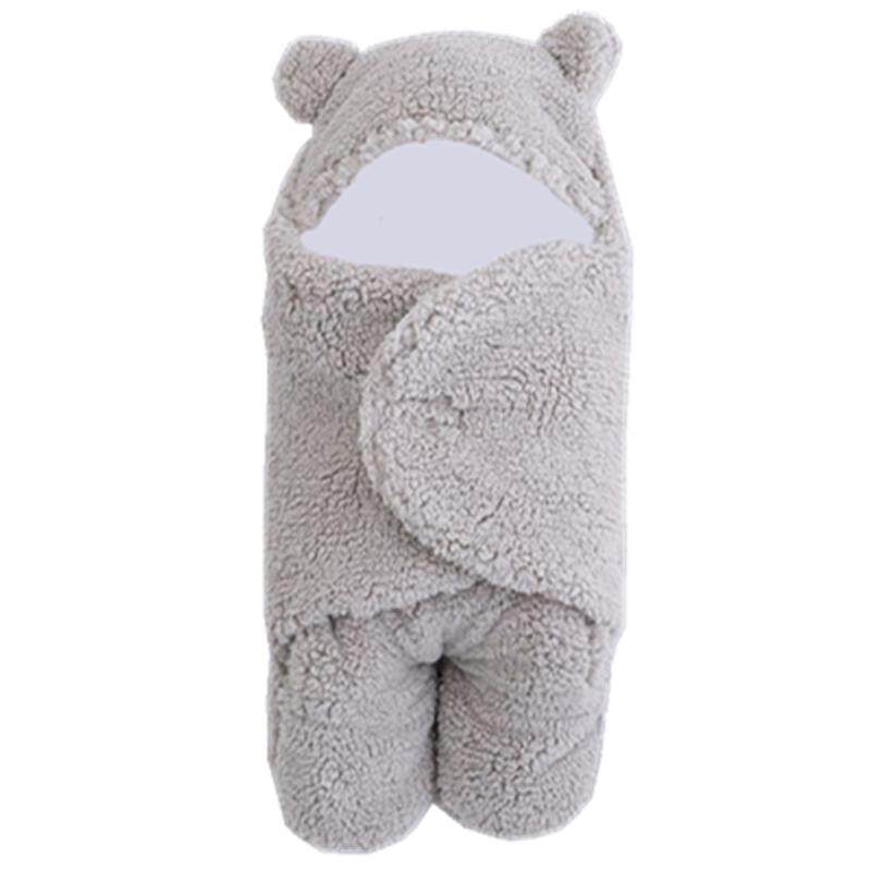 秋冬新生儿婴儿羊羔毛加厚包被宝宝防惊跳防踢睡袋抱被襁褓外出冬