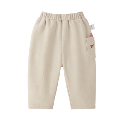 儿童灯芯绒裤子冬款宝宝冬装男童长裤秋冬新款三岁女童直筒裤冬季