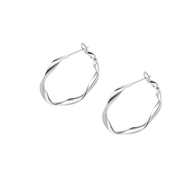 阿吉豆耳圈女款素圈莫比乌斯耳饰