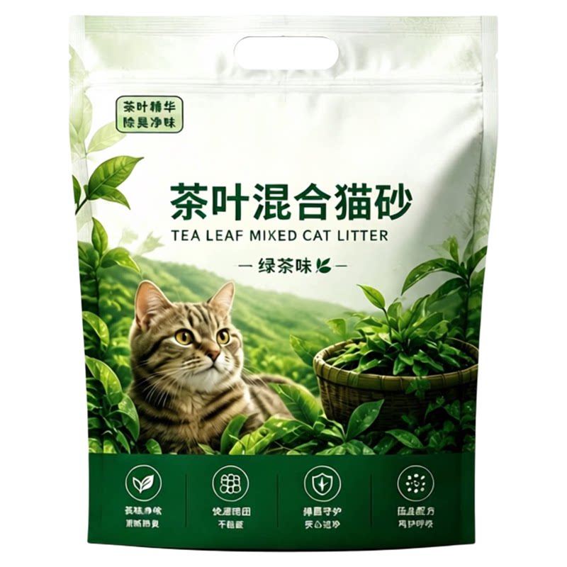 绿茶豆腐猫砂强力除臭近无尘