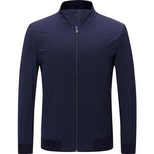 雅戈尔夹克春季新款男士官方休闲棒球领潮流短款藏青飞行外套1936