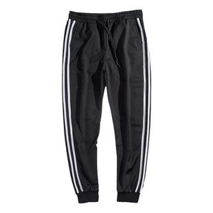 春夏新款干活三条杠运动裤男裤子韩版潮流学生休闲条纹束脚九分裤