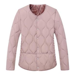 秋冬2025女士修身加绒保暖羽绒棉内胆短款加厚棉袄中老年轻薄外套