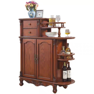 美式实木鞋柜玄关柜一体欧式复古双面隔断柜入户门厅家用矮间厅柜