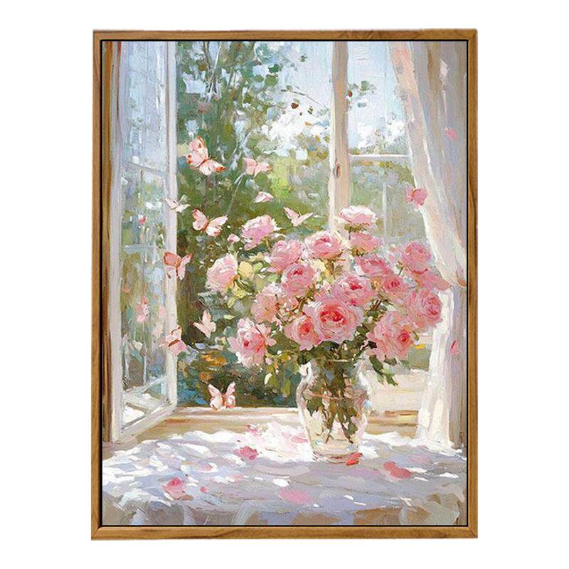 治愈唯美静物花卉数字油画DIY