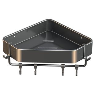 枪灰卫生间置物架免打孔浴室三角架壁挂式转角厕所洗澡间收纳架子