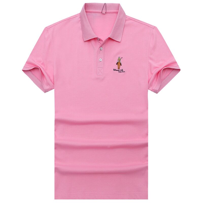粉红色短袖T恤品牌男装翻领polo