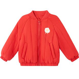 笛莎官方旗舰童装女童加厚外套秋冬季新款宝宝儿童时尚保暖棒球服