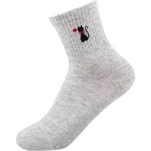 浪莎袜子女款纯棉中筒秋冬季抗菌防臭女袜100%全棉女士ins潮长袜