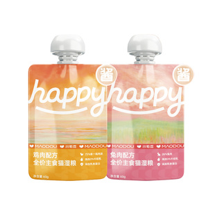 小毛豆happy酱包主食餐包猫咪成幼猫湿粮肉酱包鸡肉牛乳营养零食