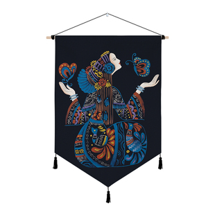 民族风背景布挂布民宿酒店客厅墙面装饰挂毯入户玄关布艺挂画定制