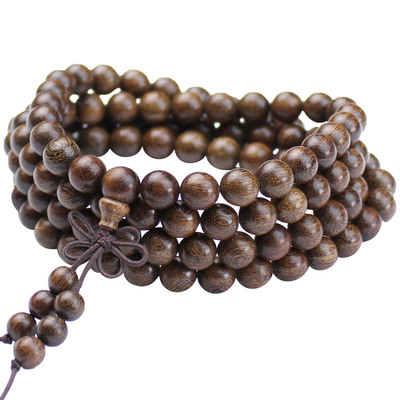 天然实木金丝檀木手链108颗佛珠