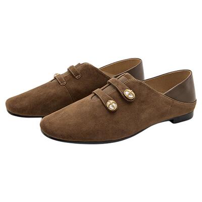 莎莎苏休闲小皮鞋老钱风女乐福鞋