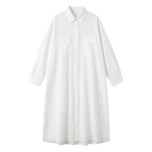 法式慵懒海岛长款防晒衬衫女夏季海边衬衣外套白色开衫亚麻上衣薄