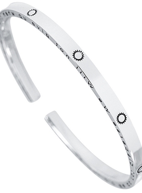 9999纯银复古做旧太阳手镯女