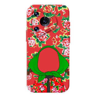 定制DIY手机壳适用华为mate60pro东北大花布pura70/80大花袄nova13新款p50新年12红色40喜庆30过年15套14/9/7