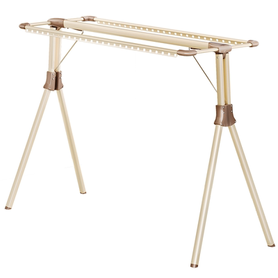 比人三杆免安装可折叠落地晾衣架