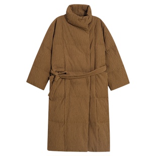 ltyp旅途原品【限量五折】新国标95白鹅绒树皮皱长款羽绒服女冬季